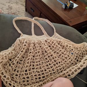 Hand crocheted French market bag